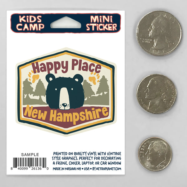 Kids Camp Happy Place Bear States Mini Vinyl Sticker