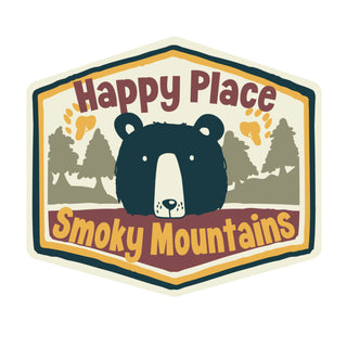 Kids Camp Happy Place Bear National Parks Mini Vinyl Sticker