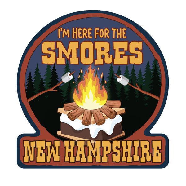 Kids Camp Here For Smores States Mini Vinyl Sticker