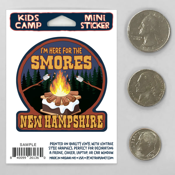 Kids Camp Here For Smores States Mini Vinyl Sticker