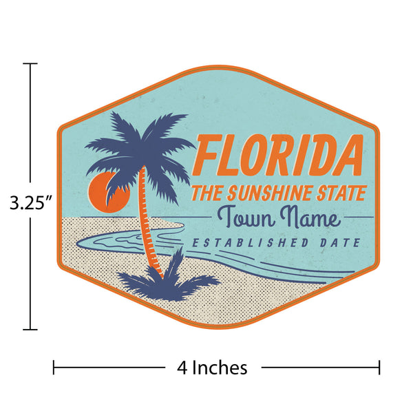 Florida Sunshine State Towns Die Cut Vinyl Sticker