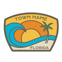Florida Rolling Surf Towns Die Cut Vinyl Sticker