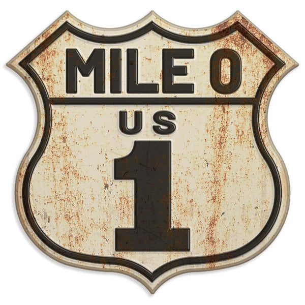 Mile 0 US 1 Die Cut Vinyl Sticker