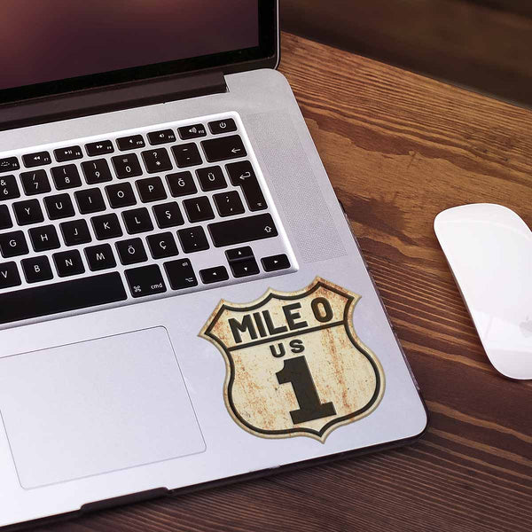 Mile 0 US 1 Die Cut Vinyl Sticker