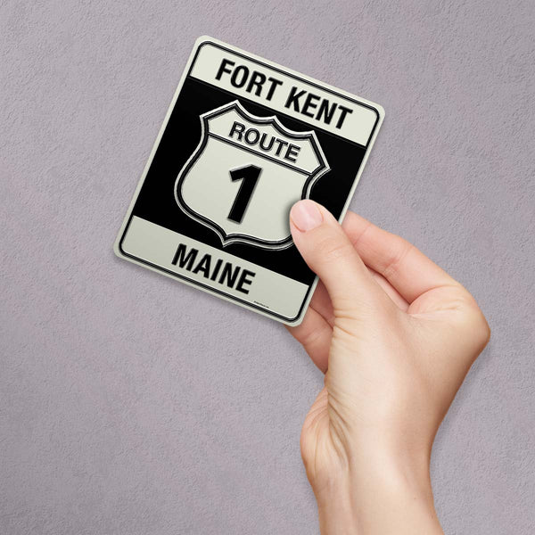 Route 1 Fort Kent Maine Die Cut Vinyl Sticker