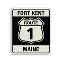 Route 1 Fort Kent Maine Mini Vinyl Sticker