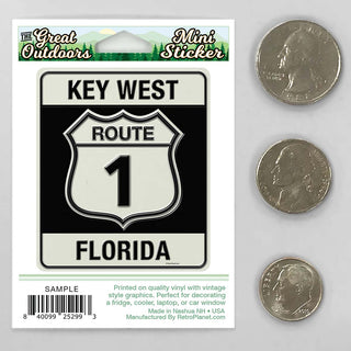 Route 1 Key West Florida Mini Vinyl Sticker