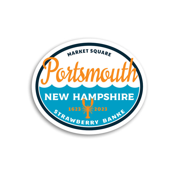 Portsmouth New Hampshire Ocean Waves Die Cut Vinyl Sticker