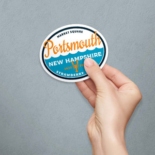 Portsmouth New Hampshire Ocean Waves Die Cut Vinyl Sticker