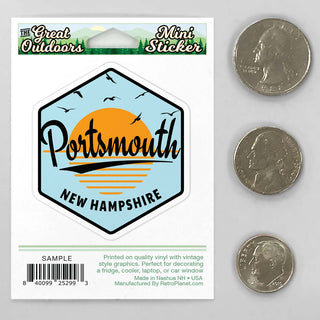 Portsmouth New Hampshire Ocean Sunset Mini Vinyl Sticker