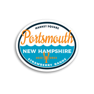 Portsmouth New Hampshire Ocean Waves Mini Vinyl Sticker