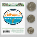 Portsmouth New Hampshire Ocean Waves Mini Vinyl Sticker