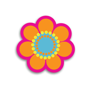 Mod Flower 60s Style Die Cut Vinyl Sticker #1