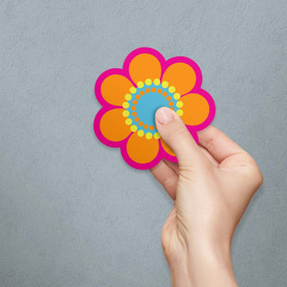 Mod Flower 60s Style Die Cut Vinyl Sticker #1