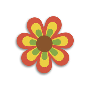 Mod Flower 70s Style Die Cut Vinyl Sticker #1