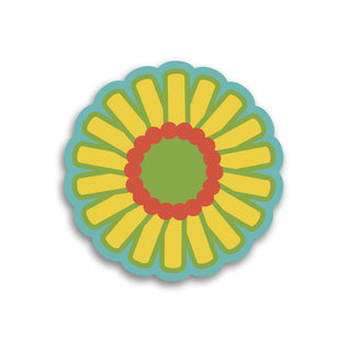 Mod Flower 70s Style Die Cut Vinyl Sticker #2