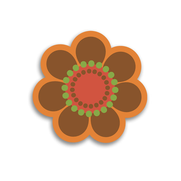 Mod Flower 70s Style Die Cut Vinyl Sticker #5