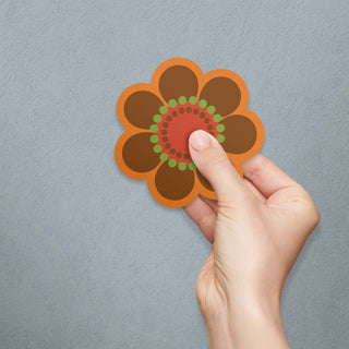 Mod Flower 70s Style Die Cut Vinyl Sticker #5