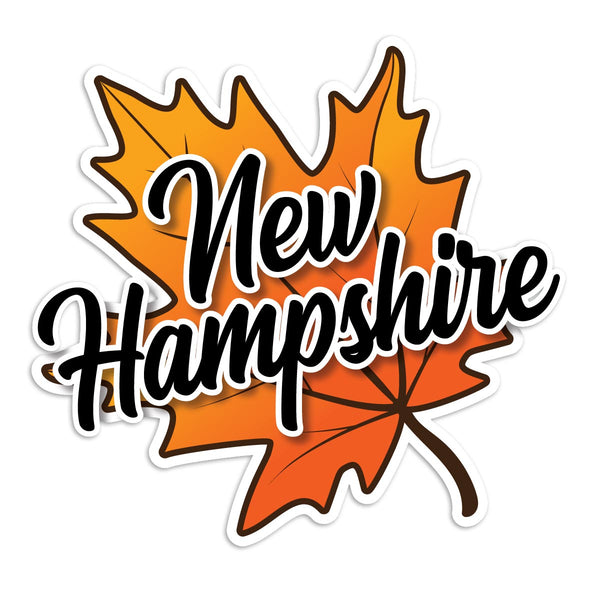 New Hampshire Autumn Leaf Die Cut Vinyl Sticker
