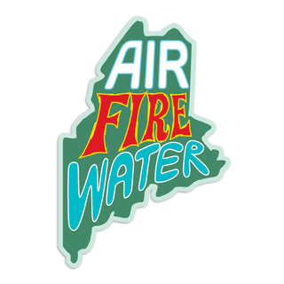 Maine Air Fire Water Die Cut Vinyl Sticker