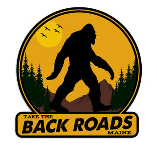 Maine Back Roads Bigfoot Die Cut Vinyl Sticker