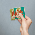 Maine Pine Tree State Retro Die Cut Vinyl Sticker