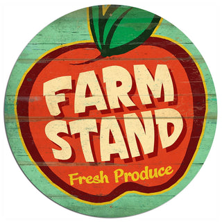 Farm Stand Fresh Produce Apple Metal Sign Large