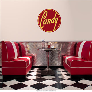 Candy Round Maroon Diner Wall Decal