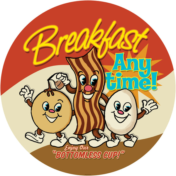 Breakfast Anytime Dancing Food Wall Decal