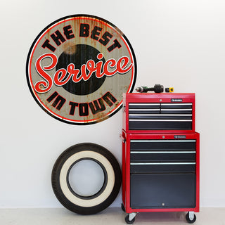 Best Service In Town Wall Decal Rusted