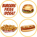 Burgers Fries Dogs Diner Wall Decal Set