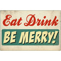 Eat Drink Be Merry Wall Decal Distressed