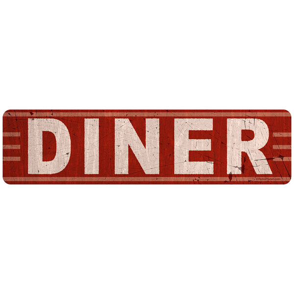 Diner Red Distressed Kitchen Wall Decal