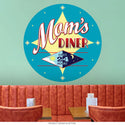 Moms Diner Open 24 Hours Star Wall Decal