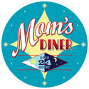 Moms Diner Open 24 Hours Star Wall Decal