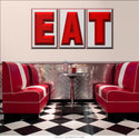 EAT Diner Block Letter Set of 3 Wall Decals
