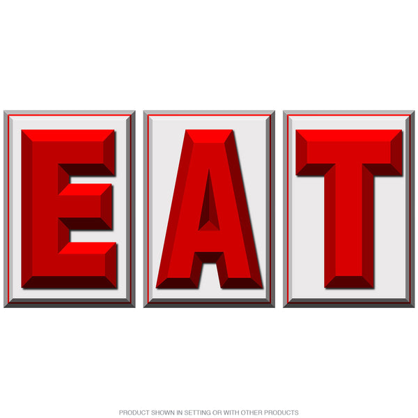 E Block Letter Eat Diner Set Wall Decal