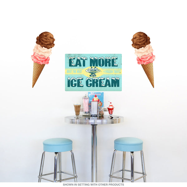 Eat More Ice Cream Parlor Wall Decal