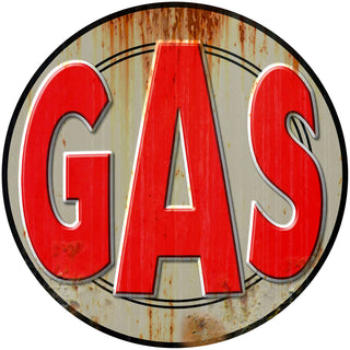 Gas Station Gasoline Weathered Wall Decal