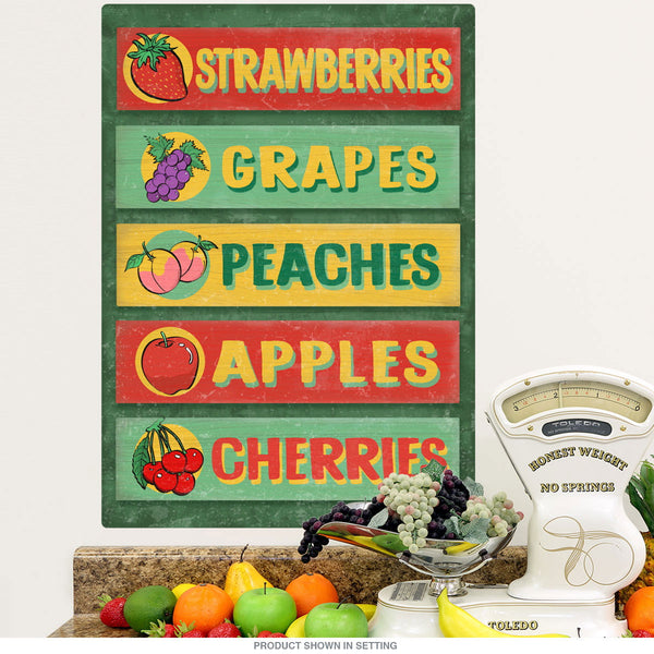 Farm Stand Board Fruits Wall Decal