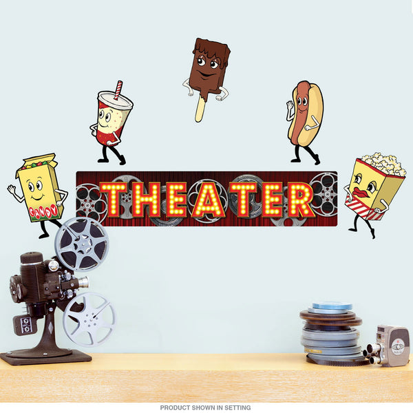Theater Reels and Dancing Snacks Decal Set