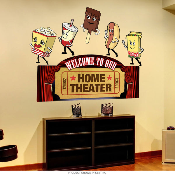 Home Theater Welcome Snacks Wall Decal Set