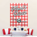 Moms Diner 24 Hours Gingham Wall Decal