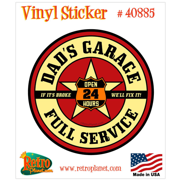 Dads Garage Full Service Vinyl Sticker