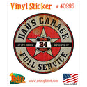Dads Garage Distressed Vinyl Sticker