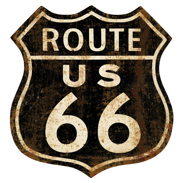 Route 66 Shield Distressed Vinyl Sticker