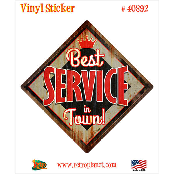 Best Service Diamond Distressed Vinyl Sticker