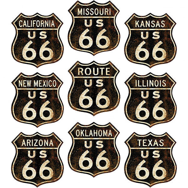 Route 66 States Distressed Wall Decal Set