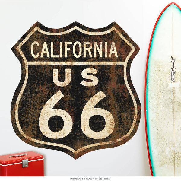 Route 66 California Distressed Wall Decal