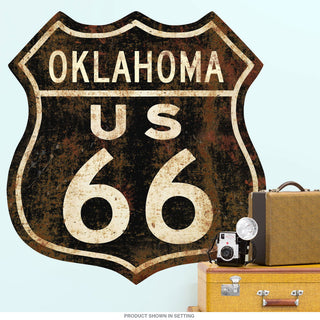 Route 66 Oklahoma Distressed Wall Decal